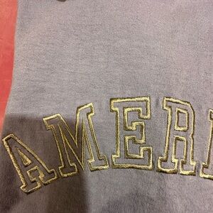 Gray Long Sleeve Shirt with embroidered “America”